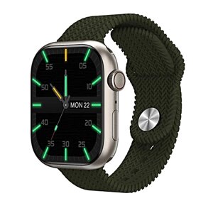 Умные часы HK9 PRO Premium Smart Watch AMOLED 2.02, iOS, Android, Bluetooth звонки, Уведомления, Шагомер, Зеленый