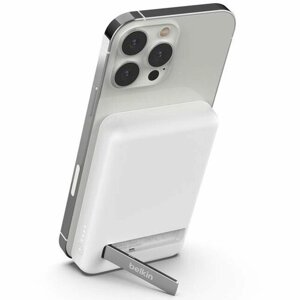 Внешний аккумулятор Belkin Magnetic Wireless Power Bank 5K + Stand, белый