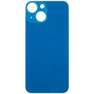 Задняя крышка для Apple iPhone 13 Mini (стекло, широкий вырез под камеру) (синяя)