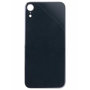 Задняя крышка для Apple iPhone XR (стекло, широкий вырез под камеру) (черная) (premium)