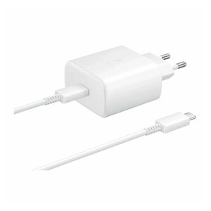Зарядное устройство для Samsung 45W / Адаптер питания + кабель USB Type-C 5A / Супер быстрая зарядка 45W / White