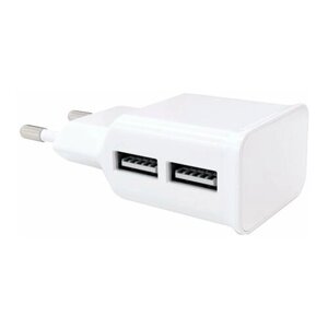 Зарядное устройство сетевое (220 В) RED LINE NT-2A кабель microUSB 1 м 2 порта USB выходной ток 2 1 А белое, 2 шт