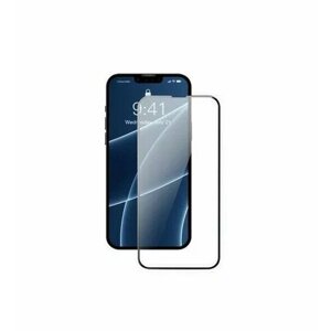 Защитное стекло 9D / 21D черное / полноэкранное для Apple iPhone 13 Mini на весь экран , полный клей / айфон 13 мини
