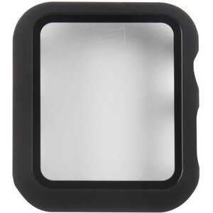 Защитное стекло Apple Watch S3 42 mm с бампером/Защита от царапин для смарт часов/Без пузырей/черное