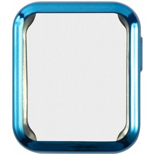 Защитное стекло с цветным бампером для Xiaomi Mi Watch Lite/Защита от царапин для смарт часов/Стекло/Экран для Ксиаоми Ми вотч Лайт, синий
