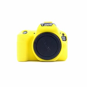 Защитный силиконовый чехол MyPads Antiurto для фотоаппарата Canon EOS 200D/ 200D II из мягкого качественного силикона желтый