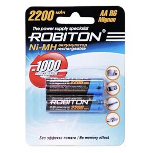 Аккумулятор robiton AA, 1.2в 2200мач / 1.2V 2200mah, nimh, 2 штуки