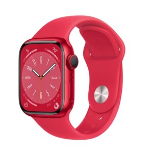 Apple watch series 8 45mm (product) RED aluminum case with (product) RED sport band (GPS) (размер S/M)