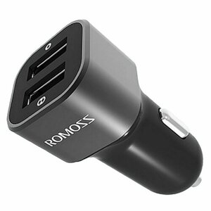 Автомобильная зарядка ROMOSS AM12 12W с 2 USB-портами на 5V 2.4A / 1A Черная