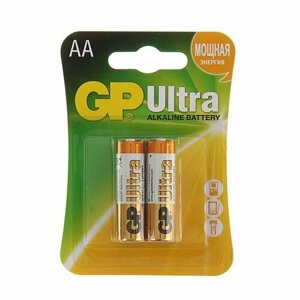 Батарейка алкалиновая GP Ultra, AA, LR6-2BL, 1.5В, блистер, 2 шт. (комплект из 7 шт)