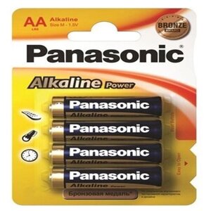 Батарейка алкалиновая Panasonic "ALKALINE POWER" , тип АА, 4 шт.