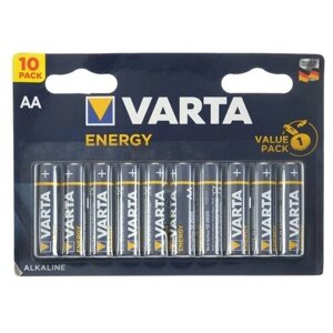 Батарейка алкалиновая Varta Energy, AA, LR6-10BL, 1.5В, блистер, 10 шт. В упаковке шт: 1
