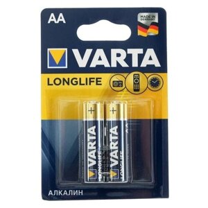 Батарейка алкалиновая Varta LongLife, AA, LR6-2BL, 1.5В, блистер, 2 шт.