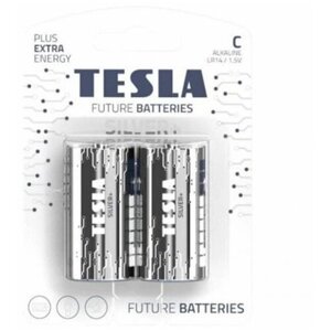 Батарейка C - Tesla Silver+2 штуки)