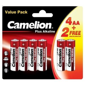 Батарейка Camelion Plus Alkaline AA, в упаковке: 6 шт.