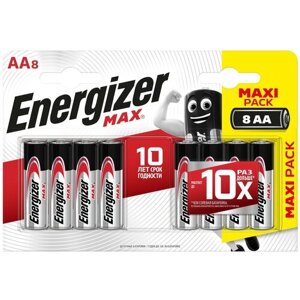 Батарейка Energizer Max AA/LR6, в упаковке: 8 шт.