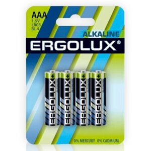 Батарейка Ergolux Lr03 Alkaline Bl 4 ERGOLUX арт. LR03BL4