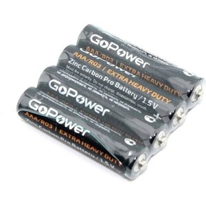 Батарейка gopower R03 (ааа) SR4, 1.5в, 4шт.