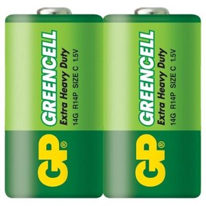 Батарейка GP Greencell C R14, в упаковке: 2 шт.