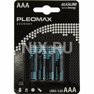 Батарейка Pleomax LR03-4BL Economy (40/400/25600) / набор 4шт