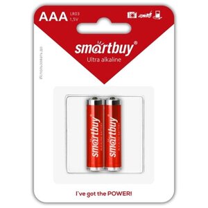 Батарейка SmartBuy AAA LR03 Ultra Alkaline, в упаковке: 2 шт.