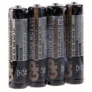 Батарейка солевая Supercell Super Heavy Duty, AAA, R03-4S, 1.5В, спайка, 4 шт.
