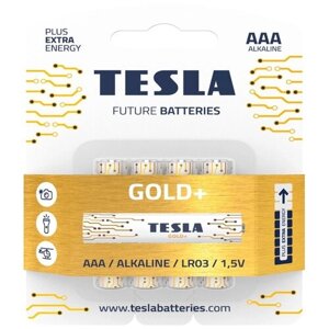 Батарейка TESLA Gold+ AAA, в упаковке: 4 шт.