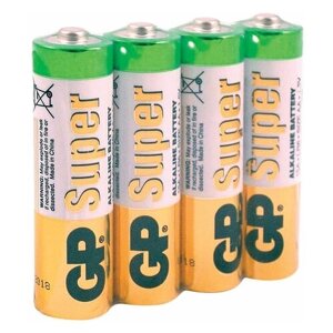 Батарейки алкалиновые GP Super Alkaline 15А АA пленка 4 шт