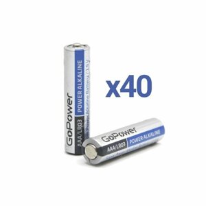 Батарейки GoPower LR03 AAA Shrink 2 Alkaline 1.5V (2/40/800) (40 шт.)