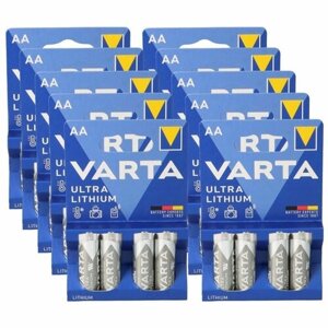 Батарейки литиевые Varta Ultra lithium АА FR6 1,5 v пальчиковые 40 шт