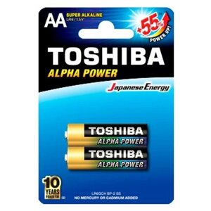 Батарейки Toshiba Super Alkaline LR6GCH BP-2, блистер 2 шт.