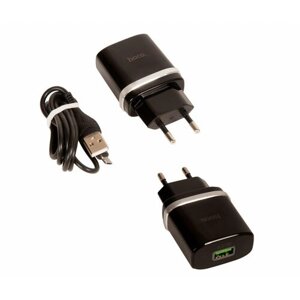 Battery charger / Зарядное устройство HOCO c12Q Smart QC3.0, кабель Micro USB, один порт USB, 5V, 3.0A, черный