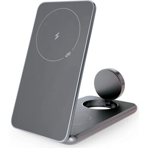 Беспроводная зарядная станция VLP MagSafe Alum Power 3in1 для Apple iPhone/AirPods/Watch Dark Grey