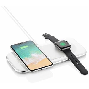 Беспроводное зарядное устройство 2 в 1, док станция, быстрая зарядка для iPhone, для Samsung, для Honor, для Apple Watch, для AirPods