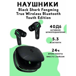 Беспроводные наушники Black Shark Fengming True Wireless Bluetooth Earphones Youth Edition, черные с зеленым