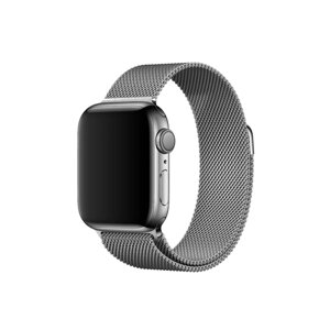 Блочный ремешок для Apple Watch 42-44-45-49 mm, Series 1-9, SE, Ultra / Металлический браслет для смарт часов на застежке Эпл Вотч 42-49 мм / Черный