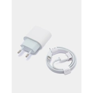 Блок питания + кабель для iPhone 12 18W / СЗУ Адаптер выход USB-C / Зарядка для быстрой зарядки айфона Type-c с шнуром для Apple iPhone