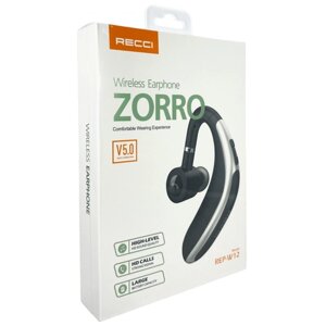 Bluetooth-гарнитура Recci Zorro REP-W12 BT5.0/140mAh/10ч черная