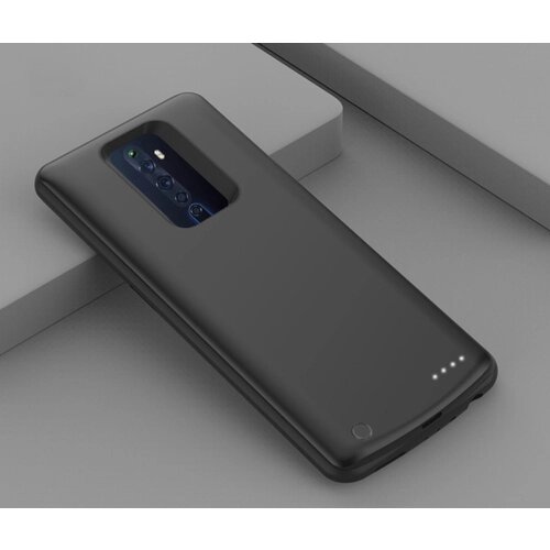 Чехол-бампер MyPads со встроенной усиленной батарей-аккумулятором повышенной расширенной ёмкости 6800mAh для Oppo Reno 2 черный