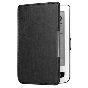 Чехол-обложка футляр MyPads для PocketBook 515 mini из эко-кожи тонкий с магнитной застежкой черный