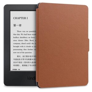 Чехол-обложка MyPads для электронной книги Amazon Kindle Touch/ Kindle 8 (2016) на пластиковой основе с магнитной застежкой коричневый