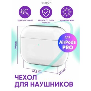 Чехол силиконовый для AirPods Pro / Аирподс Vixion без петли и карабина (прозрачный)