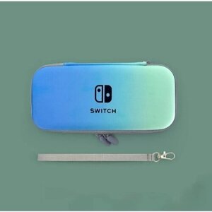 Чехол сумка для Nintendo Switch градиент сине-зеленый для консоли и аксессуаров, на молнии