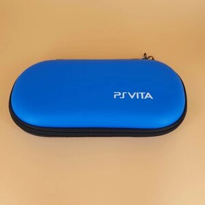 Чехол сумка для Sony PS Vita с логотипом на молнии (для Fat модели) синий