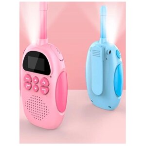 Детское портативное радио, 3 километра, взаимодействие родителей, розовый и голубой Детский игровой набор 2 рации, радионяня, с фонариком