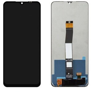 Дисплей (экран) в сборе с тачскрином для Xiaomi Redmi 10C, Poco C40 черный / 720x1650