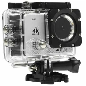 Экшн-камера Aceline S-60, 8 Мп, 3840x2160 30 кадр. сек, серебристый