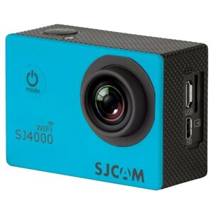Экшн-камера SJCAM SJ4000 WiFi, 12МП, 1920x1080, 900 мА·ч, голубой