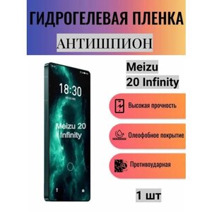 Гидрогелевая защитная пленка антишпион на экран телефона Meizu 20 Infinity / Гидрогелевая пленка для мейзу 20 инфинити (матовая)