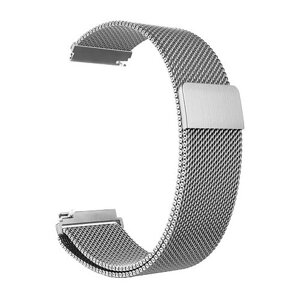 GSMIN Ремешок металлический Milanese Loop для Samsung Gear S3 Frontier/Classic/Galaxy Watch (46 mm), серебро
